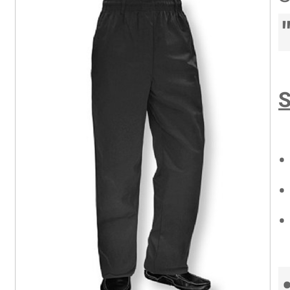 Black Unisex Chef Pants